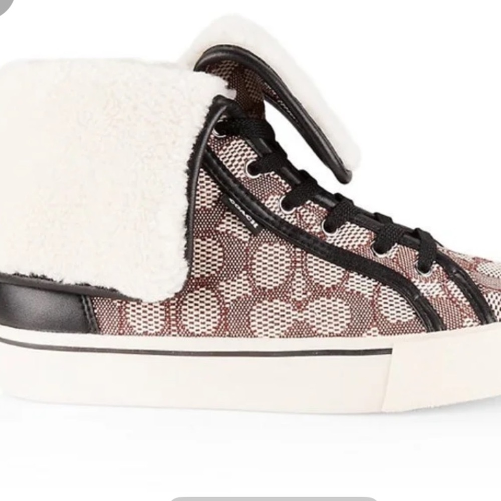 Coach CitySole Textured Jacquard
Shearling Sneaker (Women) 7.5